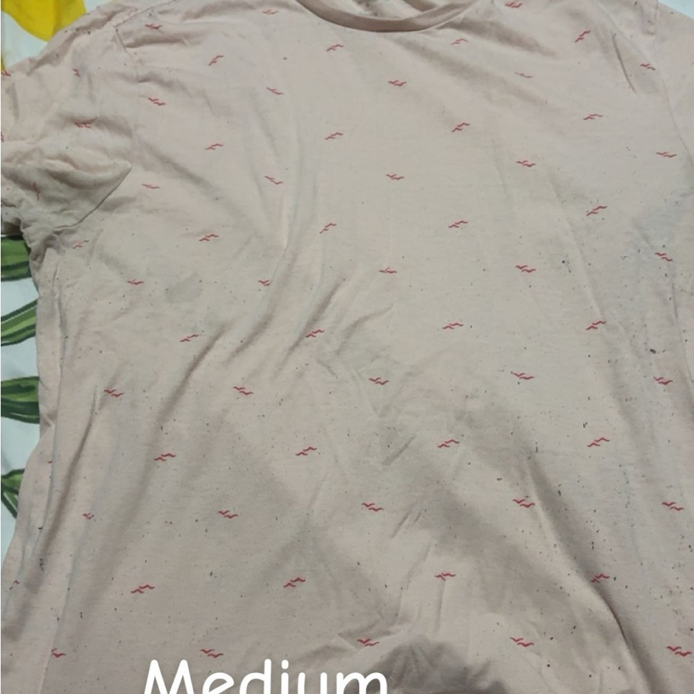 Men's Cream Shirt with Pink Accents